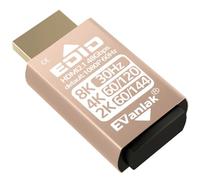 EVanlak Adaptador de emulador HDMI EDID, enchufe simulado, pantalla virtual sin cabeza, paso HDMI 1080P @60Hz a 8K @30Hz, bidireccional, dorado-1P