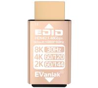 EVanlak Adaptador de emulador HDMI EDID, enchufe simulado, pantalla virtual sin cabeza, paso HDMI fantasma 1080P @60Hz a 8K @30Hz, bidireccional, dorado, 1 paquete