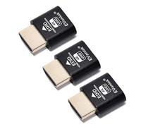 EVanlak Emulador de Pantalla Fantasma sin Cabeza HDMI de Aluminio (Compatible con Headless-3840 x 2160 @ 60H New 3RD), Paquete de 3