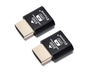 EVanlak HDMI Dummy Plug Headless Ghost Display Emulator Premium Aluminum PC（Fit Headless-3840x2160@60H New 3RD）-2Pack