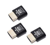 EVanlak HDMI Headless (High Rate240) HDMI Dummy Plug,Headless Ghost, emulador de Pantalla Negro, 3 Unidades