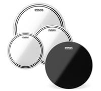 Evans EC2 Clear Tom Pack 10" 12" 16 & Hydraulic Black Snare 14"