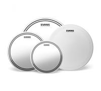 Evans Parches para batería EC2S Clear Rock Pack (10", 12", 16") con parche para caja 14" HD Dry
