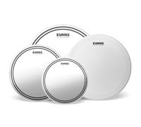 Evans Parches para batería EC2S Clear Rock Pack (10", 12", 16") con parche para caja 14" HD Dry
