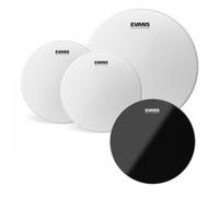 Evans G2 Clear Fusion Tom Pack 10 12 14 Heads & 14" Hydraulic Black Snare Head