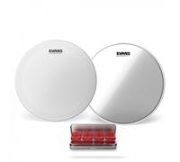 Evans Genera Dry Coated Snare Head Hazy 300 & EQ PODS Pack 14
