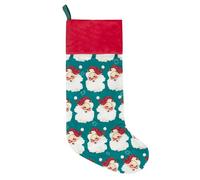 Evans Lichfield Calcetín de Navidad de Terciopelo con Estampado de Papá Noel, 29 x 27cm