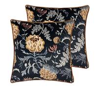 Evans Lichfield Chatsworth - Cojín Relleno de poliéster con Ribetes de Terciopelo de alcachofa, Paquete Doble