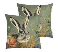 Evans Lichfield Cojín Relleno de poliéster con Liebre del Bosque, Paquete Doble