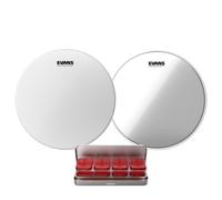 Evans Power Centre Reverse Dot Snare Drum Hazy 300 & EQ PODS Pack 14