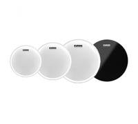 Evans UV2 Coated USA Fusion Tom Pack 10" 12" 16" Heads & Hydraulic Black Snare 14"