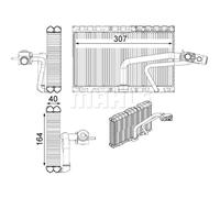 Evaporador, aire acondicionado MAHLE AE 114 000P
