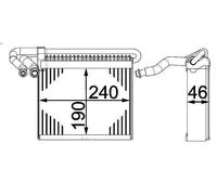 Evaporador, aire acondicionado MAHLE AE 70 000P FORD FOCUS III 1 2012-2017