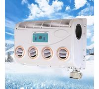 Evaporador de CA universal, 390 CFM de alto flujo de aire con 4 rejillas de ventilación y control de 5 velocidades, ideal para vehículos como coches, caravanas, camiones, furgonetas, autocaravanas