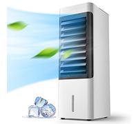 Evaporative Air Cooler Mobile Air Conditioners Cooling & Humidifier & Purifier,Silent,3 Speed 3 Modes Auto Oscillation 12H Timer for Home,Office (4.8 X 3.35 X 1.06-in)-White A (White A)