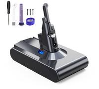 EVARY Batería de Repuesto para aspiradora Dyson V8, 8000 mAh, Compatible con Absolute Animal Motorhead Absolute Pro SV10 (2 filtros + 1 Cepillo)