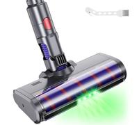 EVARY Cabezal de repuesto de cepillo turbo eléctrico motorizado compatible con Dyson V7 V6 V10 V11 V15, accesorios de cepillo de suelo con accionamiento directo y luces LED para alfombras, parquet y
