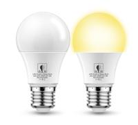 EvaStary Bombilla LED con Sensor Crepuscular E27 9W, Equivalente a 60W, Blanco Cálido 3000K, Bombilla LED Encendido/Apagado automático para Exteriores Jardín Porche, 2 Piezas