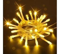 EvaStary Cadena de Luces LED Batería, 3 metros 20 LEDs Guirnalda Luminosa con Temporizador 6h, IP44 Impermeable Luces LED para Jardines, Casas, Boda, Navidad (Blanco Cálido)