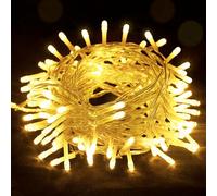 EvaStary Cadena de Luces LED Batería, 5 metros 50 LEDs Guirnalda Luminosa con Temporizador 6h, IP44 Impermeable luces LED para Jardines, Casas, Boda, Navidad (Blanco Cálido)