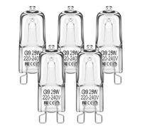 EvaStary Lámpara halógena G9 25W 230V, bombillas regulables 2800K blanco cálido, 330lm clara lámpara de horno G9 para horno y microondas, lámpara de araña, luces de gabinete, 5 piezas