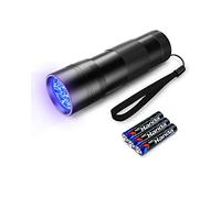 EvaStary Linterna Ultravioleta 12 LED, 395nm Linterna UV con Luz Negra, Mini Detector de Linterna de luz para Manchas de Orina de Mascotas, Chinches y Escorpiones, Incluida 3 AAA Pilas