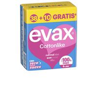 Evax cottonlike compresas con alas, normal, 64 unidades, hasta 100% li