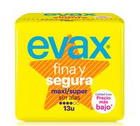 EVAX FINA y SEGURA Compresa Super Maxi | Precio, Comprar n/a 13 Unidades