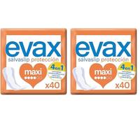 Evax Salvaslip Maxi, 40 Unidades, Siéntete Fresca y Limpia Durante Todo el Día (Paquete de 2)