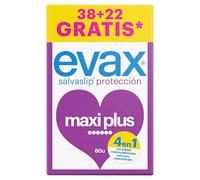Evax Salvaslip Maxiplus, Pack de 60 (38+22 gratis) Protección, Comodidad y Sistema No Olor