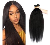 Evaxilc 22 24 26 Inch Bundles Human Hair Extension Cabello real Double Weft Hair Brazilian Remy Hair Yaki Straight Unprocessed Natural Black Minimal Shedding For Women 3 Bundles Total 300g