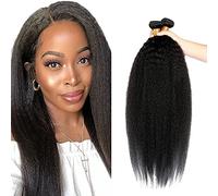 Evaxilc 22 24 26 Inch Yaki Straight Human Hair Bundles Extension Cabello humano Double Weft Glueless Bundles Virgin Hair Unprocessed #1B Natural Black Minimal Shedding For Women 3 Bundles Total 300g