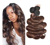 Evaxilc 24 26 28 Inch Bundle Human Hair Extension Cabello real Double Weft Hair Brazilian Remy Hair Body Wave Unprocessed Highlight Light Brown Minimal Shedding For Women 3 Bundle Total 300g
