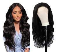 Evaxilc 5x5 HD Encaje frontal peluca de pelo humano brasileño virgen sin enredos Body Wave peluca de pelo humano #1B negro natural 150% densidad para mujeres de 26 pulgadas