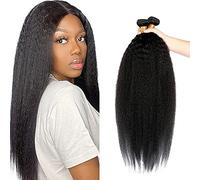 Evaxilc Bundles Human Hair Extension Cabello real Double Weft Hair Brazilian Remy Hair Yaki Straight Unprocessed Natural Black Minimal Shedding For Women 3 Bundles Total 300g 18 20 22 Inch