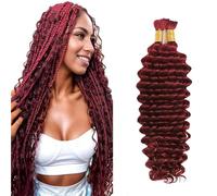 Evaxilc Extensiones de cabello humano de 30 a 30 pulgadas, onda profunda a granel, pelo humano trenzado, sin procesar, sin enredos, 2 paquetes de 100 g