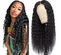 Evaxilc Peluca de pelo humano 5 x 5 HD, peluca frontal, pelo humano, sin pegamento, sin pegamento, peluca de pelo humano, sin pegamento, peluca de pelo humano, #1b Natural Black Wig 45 cm