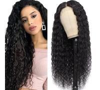Evaxilc Water Wave Peluca de pelo humano pre plucked 5x5 HD encaje frontal humano pelucas para mujeres #1b Natural negro encaje frontal 26 pulgadas