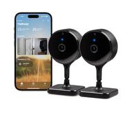 Eve CAM, Lote de 2, cámara Inteligente para Interior, resolución 1080p, Wi-Fi, privacidad Total, HomeKit Secure Video, notificaciones en iPhone, micrófono y Altavoz, visión Nocturna