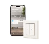 Eve Shutter Switch (Apple Home) - Controlador inteligente de persiana con programación, iluminación adaptable, control de voz, temporizador, acceso remoto, sin pasarela, Bluetooth/Thread