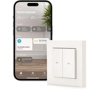 Eve Shutter Switch (Apple Home) - Controlador inteligente de persiana con programación, iluminación adaptable, control de voz, temporizador, acceso remoto, sin pasarela, Bluetooth/Thread