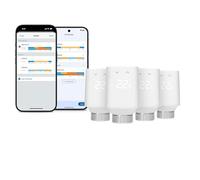 Eve Thermo (Matter, 5ª Gen) Lote de 4: Válvula termostática Inteligente para radiador, Nuevo diseño, Control automático de Temperatura, Apple Home, Amazon Alexa, req. Router de Borde Thread