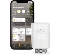 Eve Thermo - Válvula Inteligente de radiador con Pantalla LED, Control automático de Temperatura, no Necesita Pasarela, Controles táctiles Integrados, Bluetooth, Apple HomeKit, Fabricada en Alemania