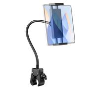 Evekea Soporte para tablet de cuello de cisne, soporte para iPad para cochecito/cinta de correr/carrito de golf/barco/soporte de micrófono/silla de ruedas/abrazadera de manillar de bicicleta de