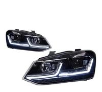 EVEKHAHHRB Faros Delanteros LED Diurnos con Proyector Doble para Polo para GTI 2011-2018 Diseño Modificado Accesorios Automóviles Faro Principal(Black,LHD)