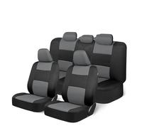 EVEKHAHHRB Juego Completo Fundas Universales Asientos Coche con Funda Volante Protección Hombros Aptas para Mayoría De Coches SUV Camiones Funda Asiento(Gray)