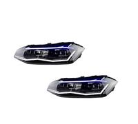 EVEKHAHHRB para Polo para GTI 2019-2022 LHD Faros Delanteros Coche LED Actualización Alta Configuración Kit Lente Proyector Conjunto Faros Delanteros Faro Principal(Silver Pair,High Beam)