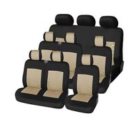 EVEKHAHHRB Protectores Universales para Asientos De Coche De 9 Plazas Fundas para Asientos De Autobús Resistentes A La Suciedad Cubreasientos(BEIGE-9PCS)