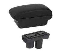 EVEKHAHHRB Reposabrazos Coche para Citroen C2 para C3 Caja De Almacenamiento De Doble Capa Carga Interior USB LED Piezas De Actualización Reposabrazos Central(C 1 Black Line)