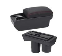 EVEKHAHHRB Reposabrazos para Citroen para C2 para C3 Compartimento De Almacenamiento Portavasos Accesorios De Reequipamiento Interior Reposabrazos Central(C 1 Black Red NO USB)